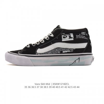 万斯Vans范斯 经典系列 Sk8-Mid 中帮帆布拼接鞋 休闲运动硫化板鞋 情侣鞋时尚复古男女鞋。 类型：男女鞋 码数：35-44含硫化 编码：Xskw121
