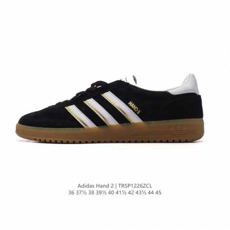 新品 阿迪达斯 Adidas Hand 2 男女士休闲板鞋 2024时尚款低帮系带平底舒适简约耐磨运动鞋。Adidas Originals 这款 “Hand 2 - 点击图像关闭