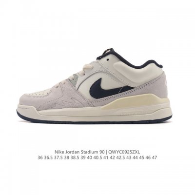 真标 耐克 Nike Air Jordan Stadium Aj90 潮流运动板鞋 Aj90 充满了对Tinkerhathield 原创设计的致敬 包括中足网状