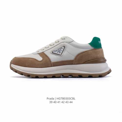 460 【公司级】Prada系列／Prada 普拉达男士厚底增高运动跑步鞋 时尚板鞋 Prada.普拉达高端品牌休闲慢老爹跑鞋 完美做工.演绎完美选择的你。 码