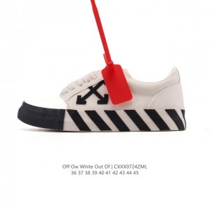 公司级 独家实拍Off-White Out Of Office 低帮系带时尚板鞋 厚底增高小白鞋 街头运动元素 双色设计 标志性Arrows图案标志性Zipti