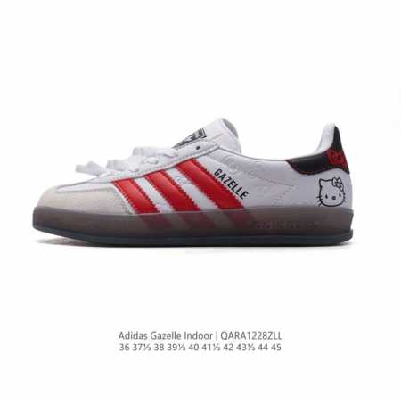 阿迪达斯 Adidas Originals Gazelle Indoor 复古三叶草防滑透明橡胶板鞋 Hello Ketty 猫 经典运动鞋。这款经典鞋,忠于原 - 点击图像关闭