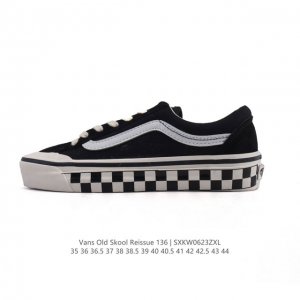 万斯Vans范斯官方同步 Style 136 Decon Vr3 Sf权志龙 棋盘格 小包头系统侧边条纹简约复古男女鞋低帮板鞋经典运动鞋 码数：35 36 36