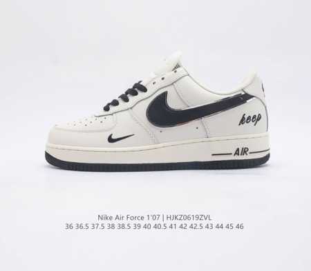 【头层皮】耐克 Nike Air Force 1 ’07 空军一号 AF 1 低帮百搭休闲运动板鞋。柔软、弹性十足的缓震性能和出色的中底设计，横跨复古与现代的外 - 点击图像关闭