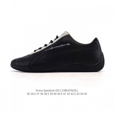 公司级 Puma Speedca Og 彪马极速赛车系列低帮德训风拼接复古百搭休闲运动赛车鞋 鞋款从80、90年代赛车手所穿的防火赛车鞋为原型，鞋身线条模仿了赛