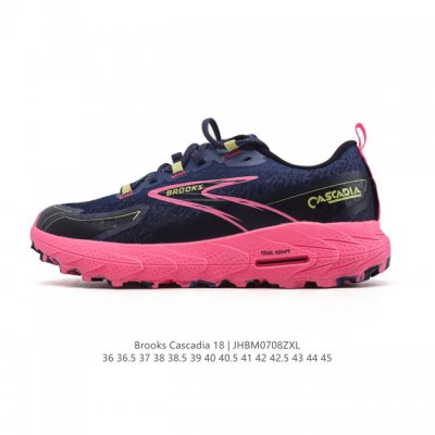 新品公司级 Brooks布鲁克斯Cascadia18山岩男缓震女越野跑鞋登山防滑徒步户外运动鞋#Brooks Cascadia 18山岩,全能防护,舒适安全Ma