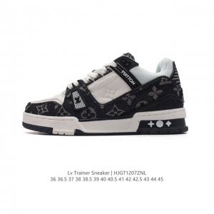公司级 路易威登 Louis Vuitton Lv路易威登板鞋 时尚运动鞋 潮厚底增高鞋 。舒适防滑底和百搭性霸屏整个时尚娱乐圈，细节调整完美主义！采用柔软皮革