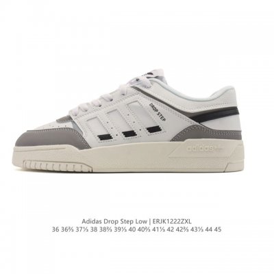 新品 阿迪达斯 厚底增高三叶草 Adidas 男女低帮板鞋 Drop Step Low 2.0时尚运动休闲鞋子，校园休闲运动板鞋，阿迪达斯 Drop Step