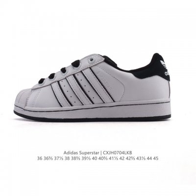 公司级 阿迪达斯 Adidas Superstar 2025年新款鞋子 蛇年新款经典贝壳头系列 新款休闲板鞋潮流男女士运动鞋 。鞋面柔软皮革拼接材质 标志性的贝