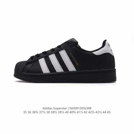 阿迪达斯 新款 Adidas Superstar 三叶草 经典贝壳头系列 新款休闲板鞋潮流男女士运动鞋 。鞋面柔软皮革材质 标志性的贝壳鞋头，锯齿三条纹，简约的 - 点击图像关闭