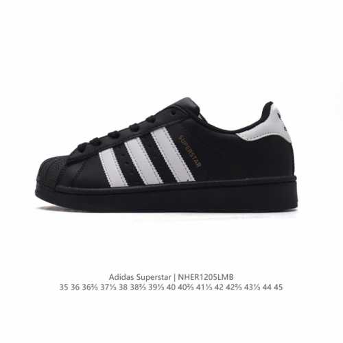 阿迪达斯 新款 Adidas Superstar 三叶草 经典贝壳头系列 新款休闲板鞋潮流男女士运动鞋 。鞋面柔软皮革材质 标志性的贝壳鞋头，锯齿三条纹，简约的