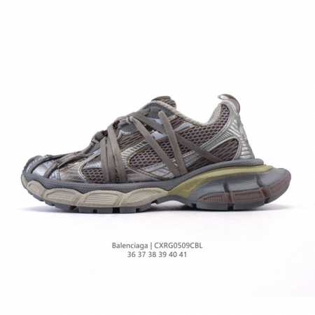 公司级 巴黎世家 Balenciaga 3Xl Sneakers 巴黎世家 十代网布系带低帮走秀复古老爹运动鞋 解构绑带 透气网纱 网面 材料和聚氨酯 磨损效果 - 点击图像关闭