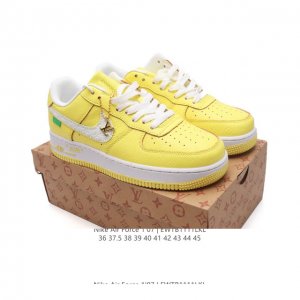 Louis Vuitton x Nike Air Force 1 Low 路易威登联名 耐克 空军一号 AF1 低帮百搭休闲厚底增高运动板鞋。柔软、弹性十足的缓
