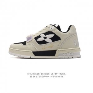 公司级 路易威登louis Vuitton Arch Light Sneakers Lv真皮拼色减震网面运动弓型舞蹈复古老爹运动鞋。原装配件5D效果礼盒及全套原