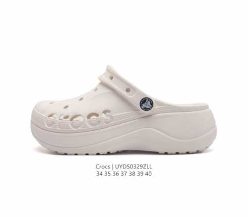 Crocs 沙滩洞洞鞋 女休闲厚底增高凉拖鞋 卡骆驰杨幂同款 厚底增高凸显大长腿沙滩鞋 选择尺码时 建议选大一码 脚感更舒适 这款没有鞋盒 类型 女鞋 尺码 3