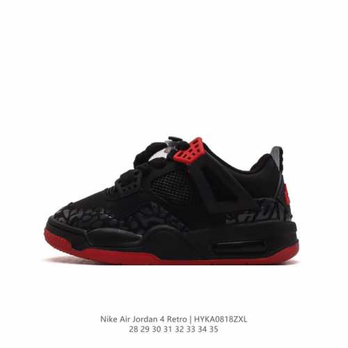 童鞋 耐克 Nike Air Jordan 4 Retro Og迈克尔 乔丹aj4代 Aj4 乔4 乔丹4代 中帮复古休闲运动文化篮球鞋儿童运动鞋。秉承轻量化的