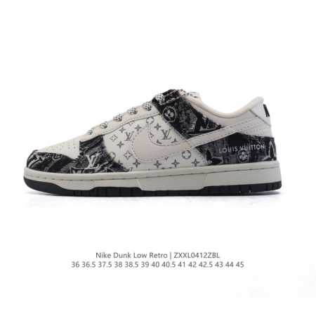 公司级 耐克 Nike Dunk Low Retro 运动鞋复古板鞋2025年新款 路易威登联名，作为 80 年代经典篮球鞋款，起初专为硬木球场打造，后来成为席 - 点击图像关闭