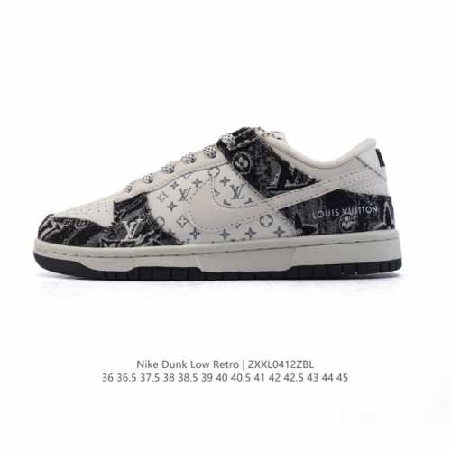 公司级 耐克 Nike Dunk Low Retro 运动鞋复古板鞋2025年新款 路易威登联名，作为 80 年代经典篮球鞋款，起初专为硬木球场打造，后来成为席