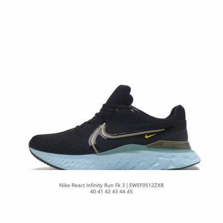 耐克 Nike React Infinity Run Fk 3 Prm 公路跑步鞋。助你在疾速跑后快速恢复，明天继续挑战耐力跑，你的征程它都能稳稳守护。 加宽前 - 点击图像关闭
