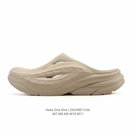新款 Hoka One One 夏季沙滩拖鞋 洞洞鞋 包头凉拖鞋 家居休闲拖鞋一体成型 一字拖厚底增高踩屎感凉拖鞋。Hoka在超厚中底方面的积累 让它跑在了其他 - 点击图像关闭