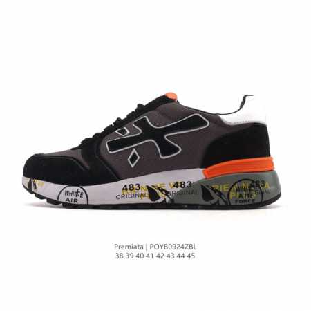 公司级 premiata 普拉米亚达 普瑞米亚达 广东原产运动鞋时尚复古百搭跑鞋。采用柔软皮革拼接鞋面，超软皮内里脚垫，外置耐磨橡胶鞋底意大利高奢鞋履品牌 普瑞 - 点击图像关闭