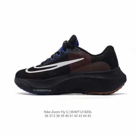 耐克 Nike Zoom Fly 5 运动鞋公路跑鞋竞速跑步鞋厚底增高老爹鞋。采用耐用的设计，不仅可以部署在您最喜欢的比赛的起跑线上，还可以部署在征服后的几天和 - 点击图像关闭