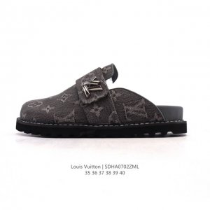 新品公司级 Lv路易威登勃肯包头拖鞋！ Louis Vuitton Cosy 时尚 舒适 包头 圆头 2025年新款拖鞋Lv Easy拖鞋 1Ac9Mf圆头套脚