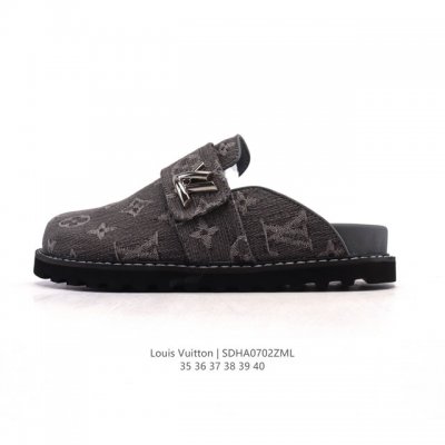 新品公司级 Lv路易威登勃肯包头拖鞋！ Louis Vuitton Cosy 时尚 舒适 包头 圆头 2025年新款拖鞋Lv Easy拖鞋 1Ac9Mf圆头套脚