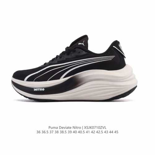 公司级 彪马 Puma Deviate Nitro3男女士2025年新款跑步鞋减震舒适缓冲回弹简约软底运动鞋注氮泡沫橡胶鞋垫耐磨防滑百搭老爹鞋 Deviate
