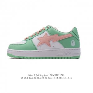 A Bathing Ape 安逸猿 男女同款运动鞋复古板鞋 升级原楦原纸版数据开发，采用超软皮革鞋面材质，内置全掌air Sole气垫定制联乘，日本里原宿潮流品