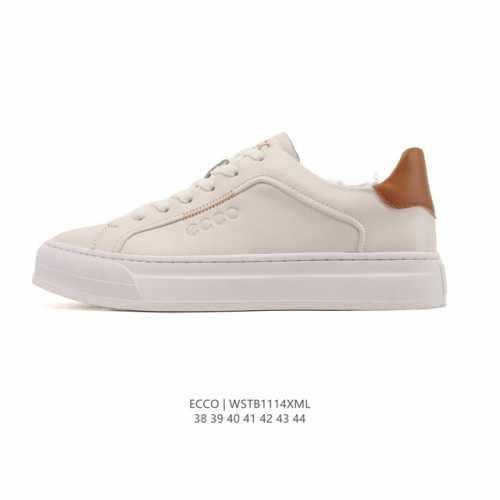 公司级 Ecco爱步 小红书爆款小白鞋 新款百搭休闲款 Ecco 爱步厚底增高板鞋休闲板鞋 透气轻质系带轻便运动鞋。Ecco爱步是世界四大休闲鞋类品牌之一，总公