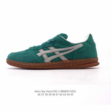 asics 亚瑟士 Skyhand Og 休闲鞋复古舒适 防滑耐磨 低帮 板鞋 男女同款运动板鞋。此款Skyhand Og设计简洁轻量，采用全猪巴革鞋面，搭配皮 - 点击图像关闭