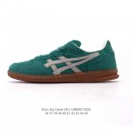 asics 亚瑟士 Skyhand Og 休闲鞋复古舒适 防滑耐磨 低帮 板鞋 男女同款运动板鞋。此款Skyhand Og设计简洁轻量，采用全猪巴革鞋面，搭配皮