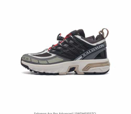 公司级 Salomon Acs Pro Advanced Ls Acs + Og 萨洛蒙 复古潮流户外机能登山功能跑鞋 鞋面以 锯齿 状的包裹系统呈现 在基色底