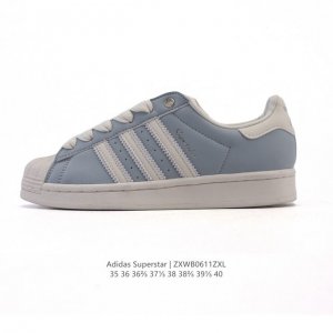 真标 阿迪达斯 Adidas Superstar 2025年新款鞋子 蛇年新款经典贝壳头系列 新款休闲板鞋潮流女士运动鞋。鞋面柔软皮革拼接材质 标志性的贝壳鞋头