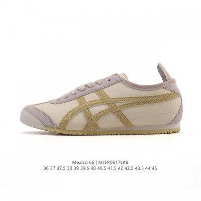 Asics 亚瑟士 女鞋真标半码制 配足弓鞋垫 日产经典老牌-鬼塚虎 Onitsuka Tiger Mexico 66经典墨西哥系列复古经典百搭板鞋休闲运动鞋慢