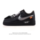公司级 耐克Nike Off-White X Air Force 1 Ow联名空军一号 厚底增高运动板鞋 小白鞋 鞋款延续了此次联名的设计风格，鞋身内侧同样印有