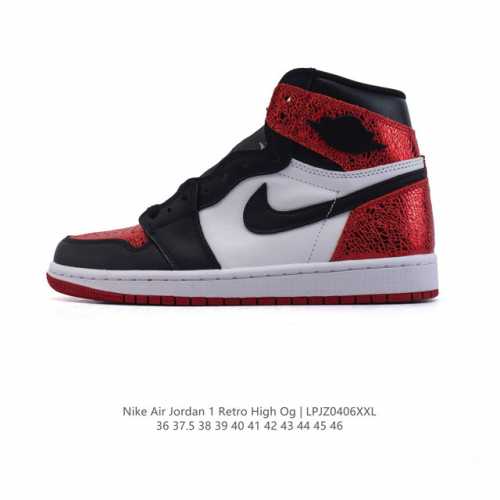 公司级 耐克 男女同款运动板鞋 Nike Air Jordan 1 Retro High Og 乔丹一代Aj1 乔1 Aj1 篮球鞋复刻运动鞋。皮面高帮板鞋的设