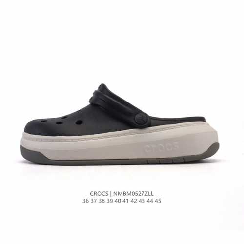 公司级 Crocs 沙滩洞洞鞋 男女士休闲厚底增高凉拖鞋 卡骆驰明星同款 厚底增高沙滩鞋 选择尺码时 建议选大一码 脚感更舒适 家居休闲一式两用拖鞋 白敬亭同款