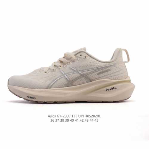 新品 亚瑟士Asics男女子稳定支撑跑步鞋 Gt-2000 13 黑色厚底增高运动老爹鞋 Asics Gt-2000 13是一款专为日常慢跑和长距离训练设计的跑