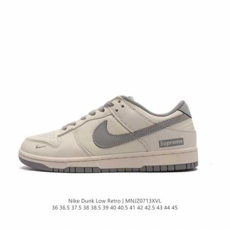 Supreme X Nike Dunk Low 白灰双拼此款主张打破传统的工业化流水线设计限制，以made By Ideas的超级创意为理念，集结众多潮流设计师 - 点击图像关闭