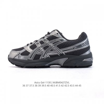 Asics 亚瑟士 新款情侣健步减震复古鞋Gel- 男女时尚透气运动潮流耐磨休闲鞋 选用网眼与皮革相接，复古而富有层次感。网布搭配金属感线条，虎爪 Logo 加