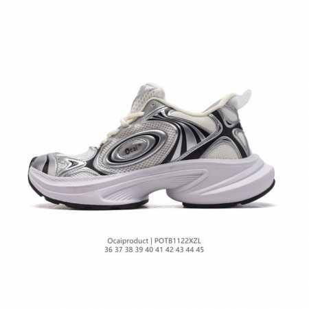公司级 国潮新品 Ocai 复古鞋 Ocaiproduct 慢跑鞋 时尚休闲男女士运动鞋 厚底增高老爹鞋。这双鞋最近火了！整体上，不挑性别和穿搭。灰白的主色调， - 点击图像关闭