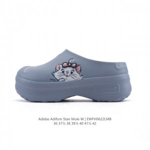 阿迪达斯 Adidas Adifom Hello Kitty 猫 蝴蝶结装饰品 夏季沙滩涉水百搭休闲拖凉拖鞋 超厚底增高 女鞋包头凉拖鞋。采用超轻95% 注塑