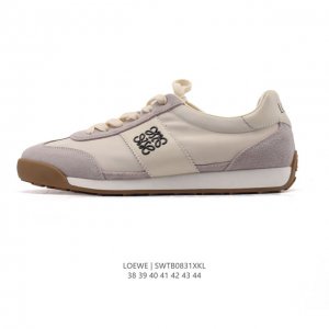 公司级 Loewe 罗意威 Ballet Runner 皮革织物拼接 简约圆头 系带 低帮 运动休闲鞋这双鞋是Loewe新发布的Ballet Runner 2.