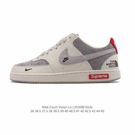 耐克Nike Court Vision Low 校园风低帮复古篮球板鞋男女运动鞋。延续80年代复古篮球鞋，添加学院风细节。皮革组合鞋面，利落风格，重现复古篮球风 - 点击图像关闭