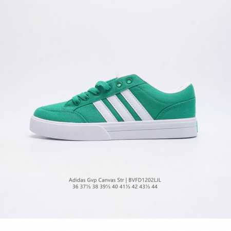 Adidas 阿迪达斯 Gvp Canvas Str 男女鞋 网球文化鞋 校园板鞋 低帮系带 帆布鞋 三叶草运动鞋 Eva中底轻质而且舒适，全橡胶大底经久耐用， - 点击图像关闭