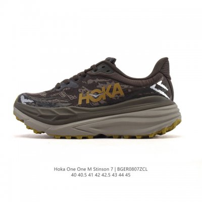 公司级 Hoka One One跑步鞋男士户外 Stinson Atr 7 防滑抓地灵敏抗冲击徒步休闲鞋 夏季斯廷森厚底增高老爹鞋 7全地形越野跑鞋Stinso