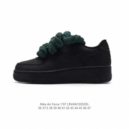 耐克 Nike Air Force 1 '07 空军一号 粗麻花亮色鞋带 搭配宽边鞋带 解构绑带 Af1 男女子运动鞋复古篮球鞋。巧妙结合复古美学和新潮魅力，旨 - 点击图像关闭