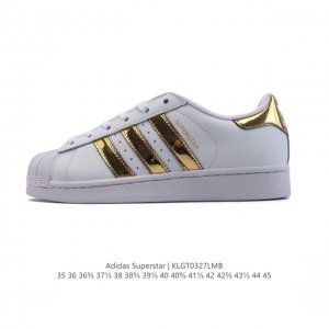 100 【二层皮】阿迪达斯 Adidas Superstar 三叶草2025年新款鞋子 蛇年新款经典贝壳头系列 新款休闲板鞋潮流女士运动鞋 。鞋面柔软皮革材质